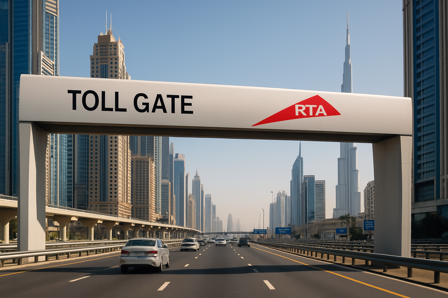 Dubai toll gate on Sheikh Zayed Road