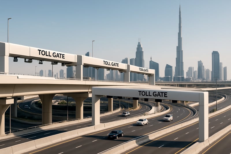 Modern toll road infrastructure in Dubai Modern toll road infrastructure in Dubai