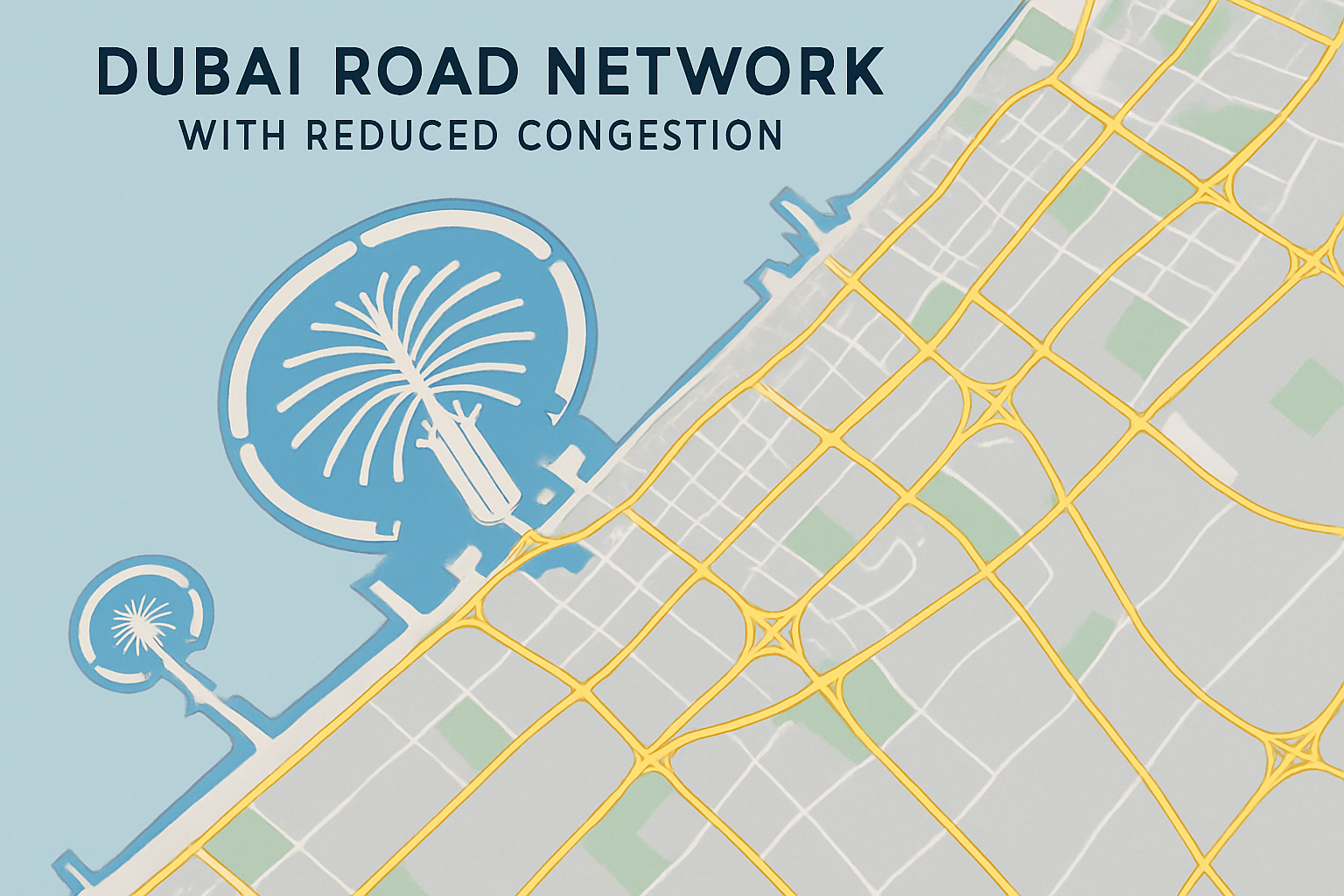 Dubai road network with reduced congestion